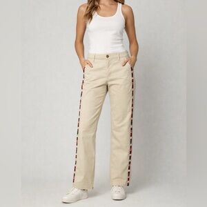 GAP Girlfriend Chino Pants Women’s 4 Cosmic Latte  Side Stripe Preppy Casual EUC